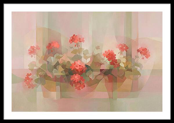 Window Box Overflowing With Red Geraniums