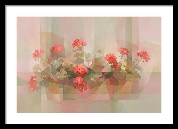 Window Box Overflowing With Red Geraniums