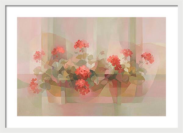 Window Box Overflowing With Red Geraniums
