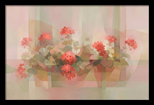 Window Box Overflowing With Red Geraniums