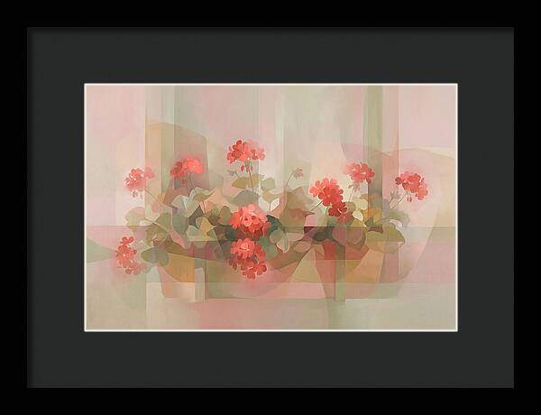 Window Box Overflowing With Red Geraniums