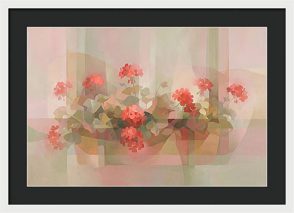 Window Box Overflowing With Red Geraniums