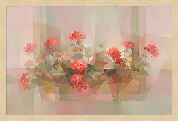 Window Box Overflowing With Red Geraniums