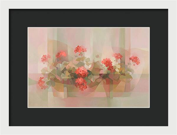 Window Box Overflowing With Red Geraniums