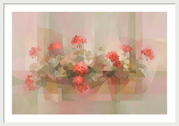 Window Box Overflowing With Red Geraniums
