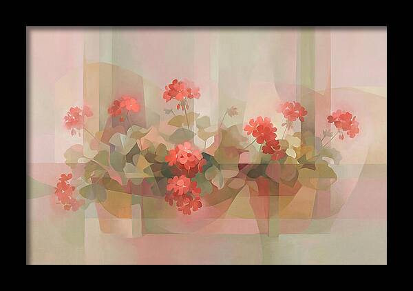 Window Box Overflowing With Red Geraniums