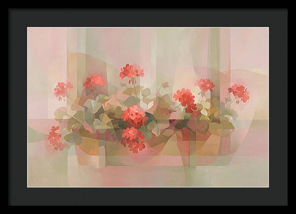 Window Box Overflowing With Red Geraniums