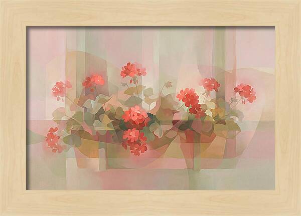 Window Box Overflowing With Red Geraniums
