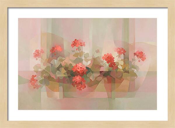 Window Box Overflowing With Red Geraniums