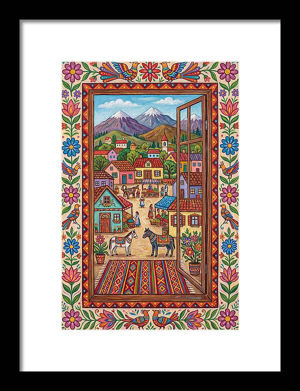 Window View Of A Vibrant Village