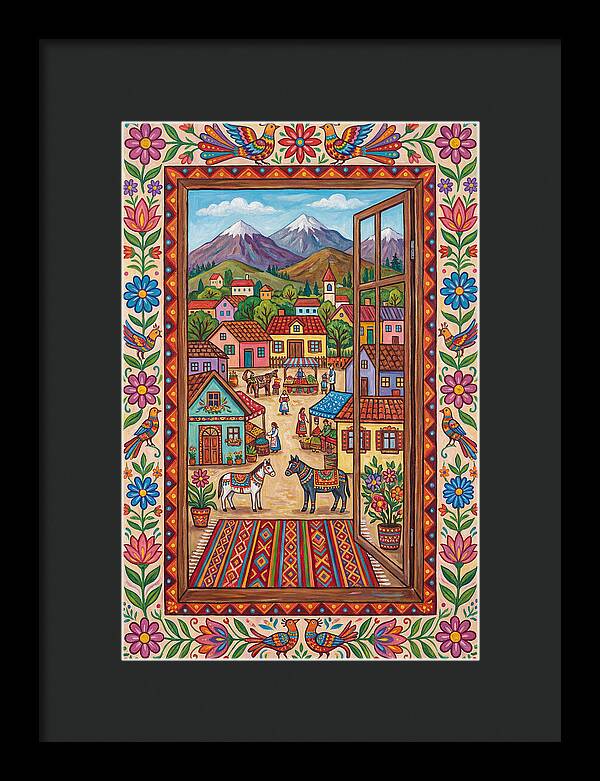 Window View Of A Vibrant Village