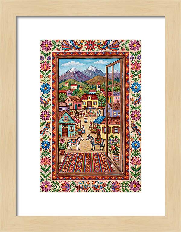 Window View Of A Vibrant Village