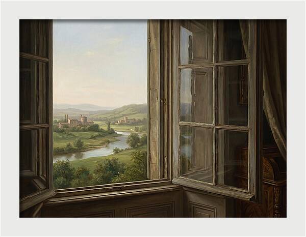 Window View Of Serene Landscape