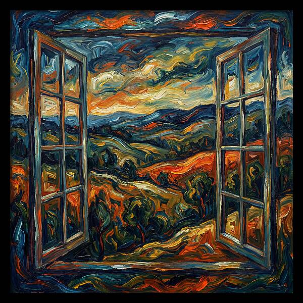Window View Of Vibrant Landscapes