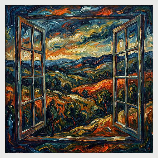 Window View Of Vibrant Landscapes