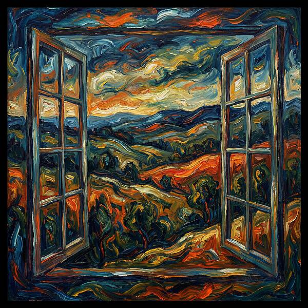 Window View Of Vibrant Landscapes