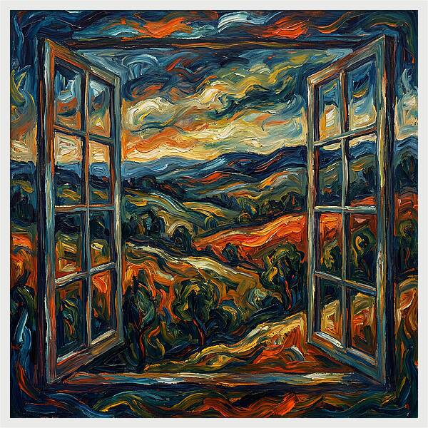 Window View Of Vibrant Landscapes