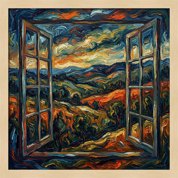 Window View Of Vibrant Landscapes