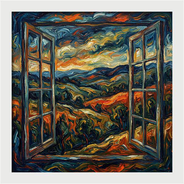 Window View Of Vibrant Landscapes
