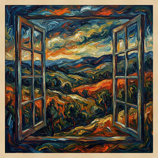Window View Of Vibrant Landscapes