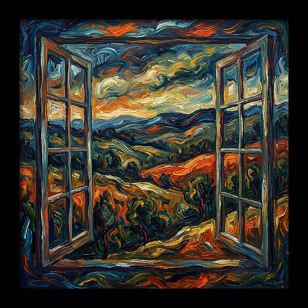Window View Of Vibrant Landscapes