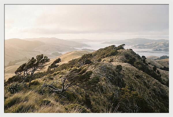 Windswept Ridge Overlooking Distant Valleys