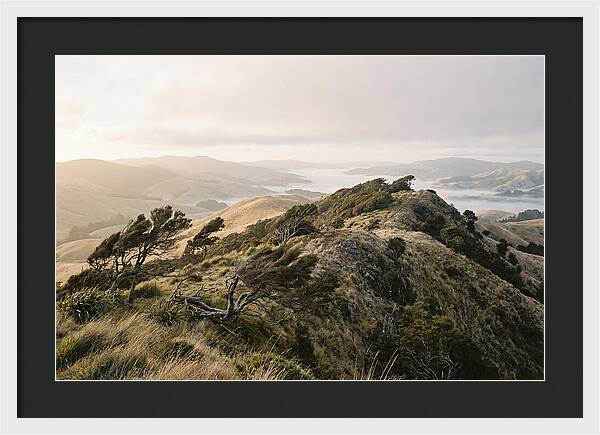 Windswept Ridge Overlooking Distant Valleys