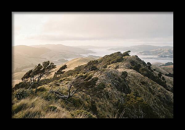 Windswept Ridge Overlooking Distant Valleys