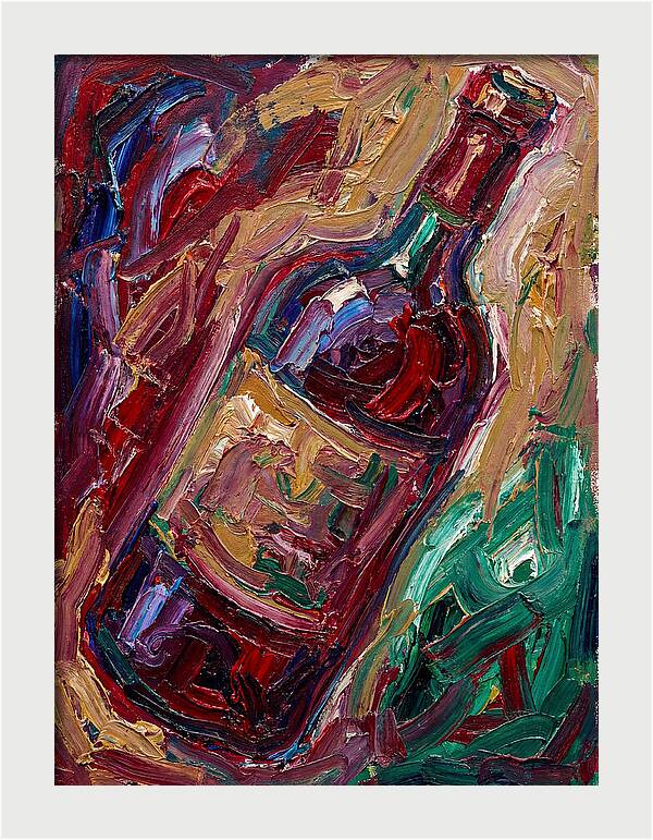 Wine Bottle In Expressionist Style