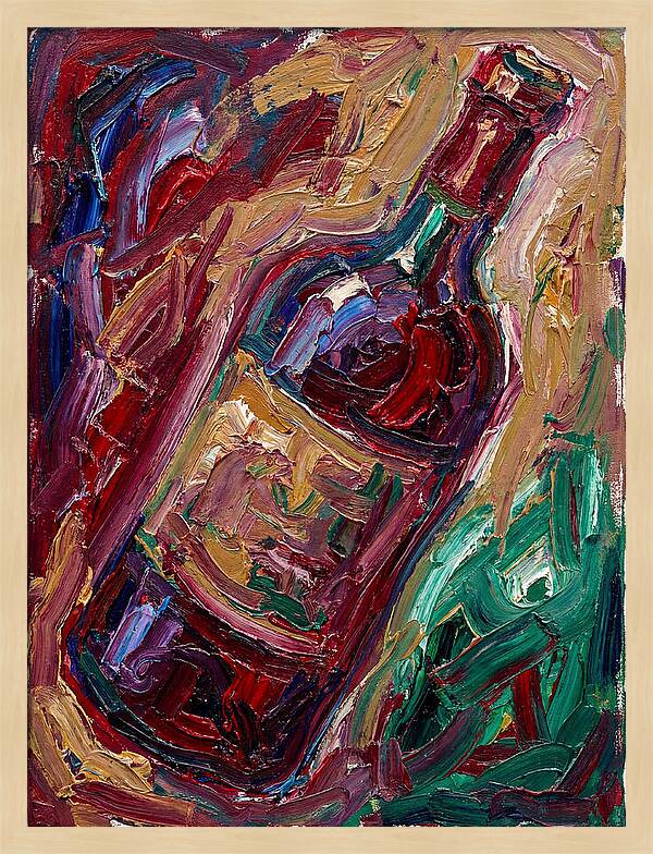 Wine Bottle In Expressionist Style