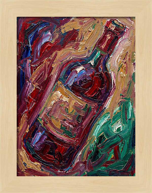Wine Bottle In Expressionist Style
