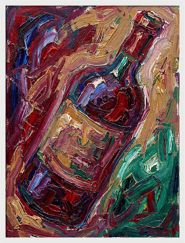 Wine Bottle In Expressionist Style