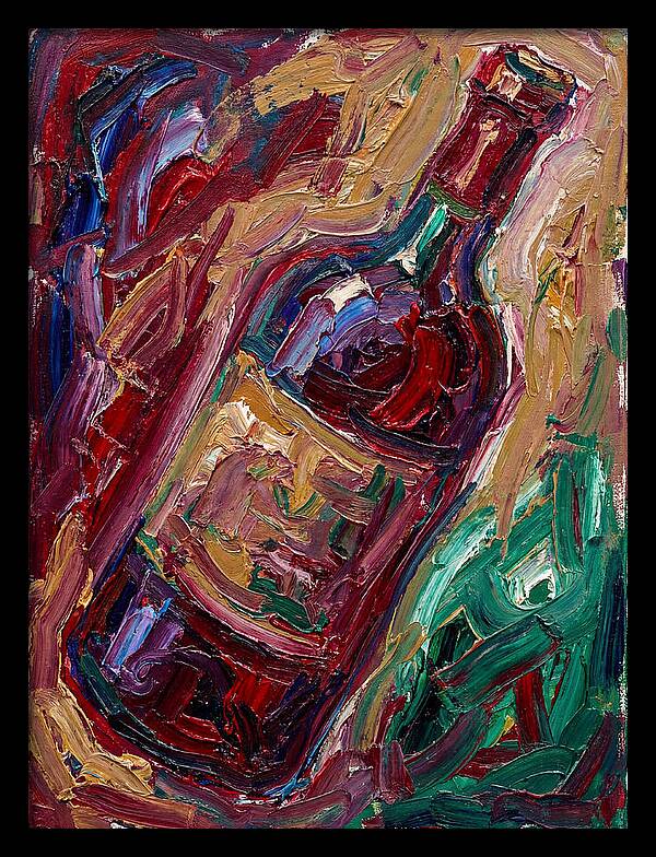 Wine Bottle In Expressionist Style