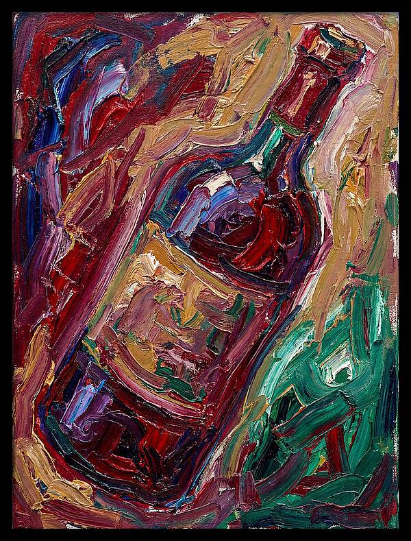 Wine Bottle In Expressionist Style