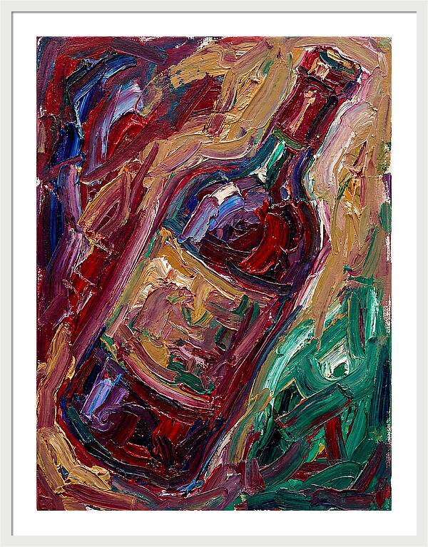 Wine Bottle In Expressionist Style