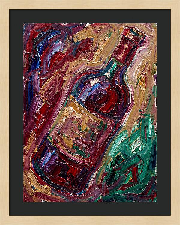 Wine Bottle In Expressionist Style