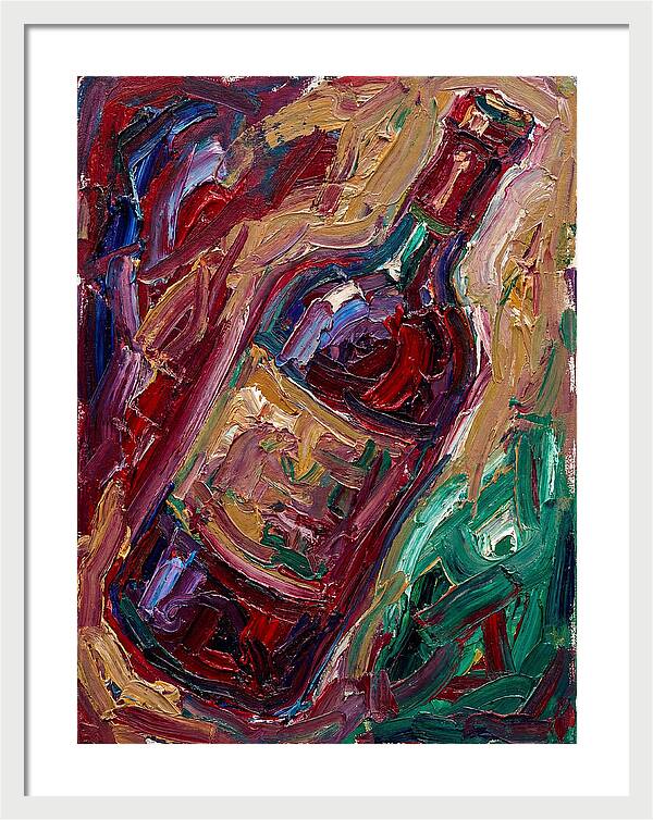 Wine Bottle In Expressionist Style