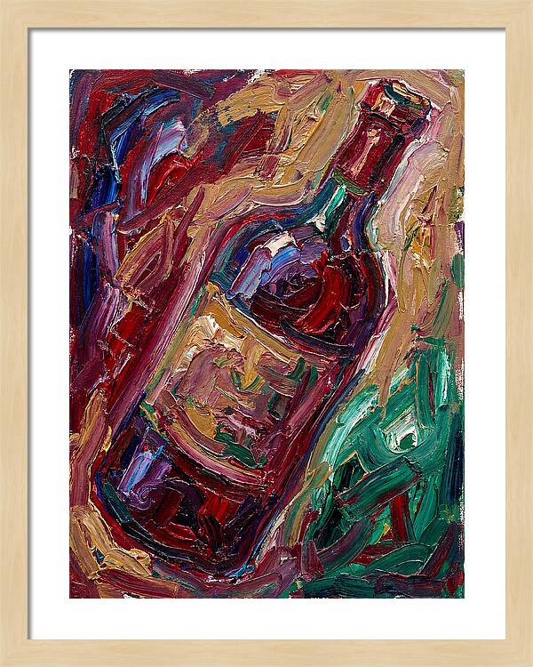 Wine Bottle In Expressionist Style