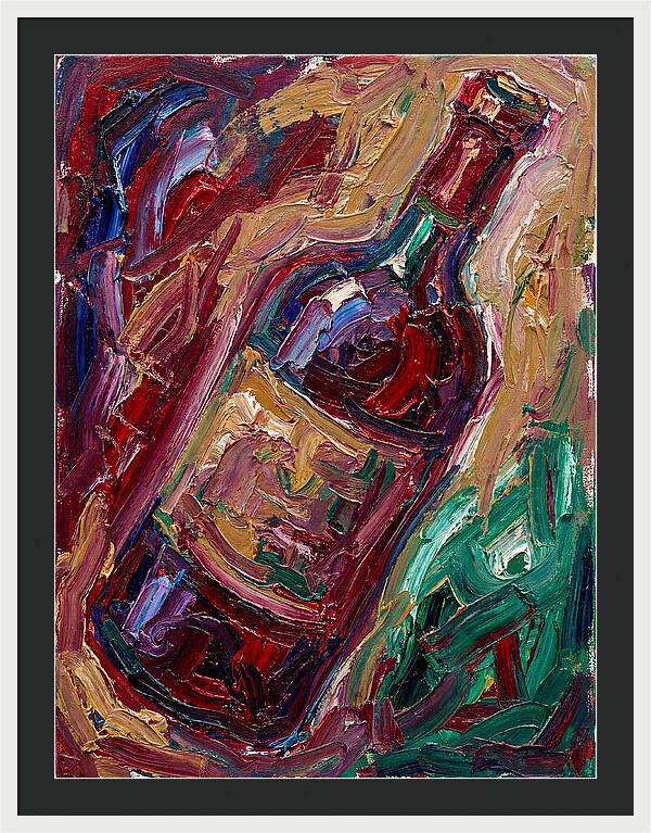 Wine Bottle In Expressionist Style