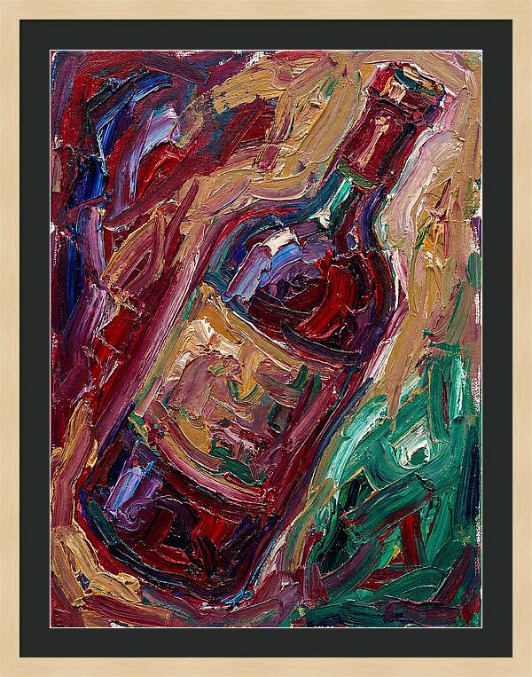 Wine Bottle In Expressionist Style