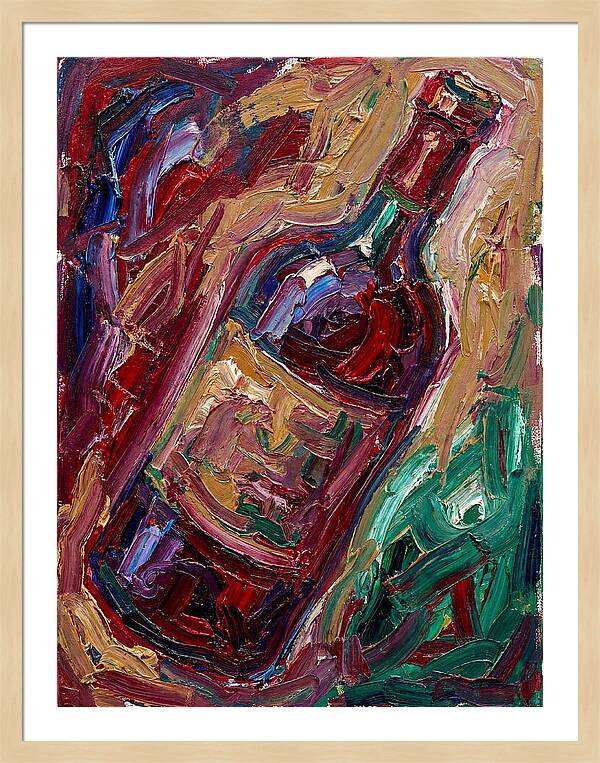Wine Bottle In Expressionist Style