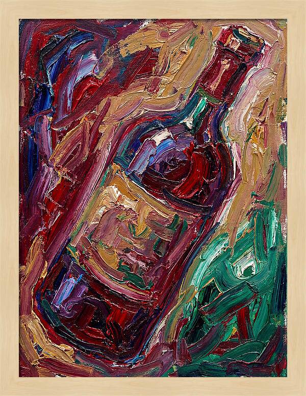 Wine Bottle In Expressionist Style