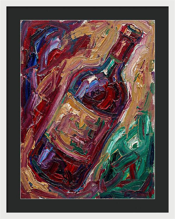 Wine Bottle In Expressionist Style