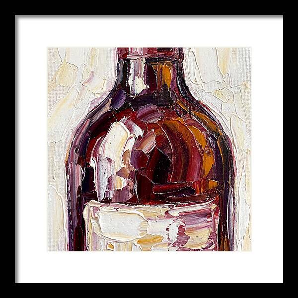 Wine Bottle In Palette Knife Style