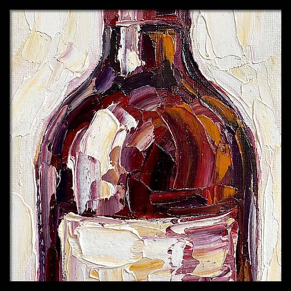 Wine Bottle In Palette Knife Style