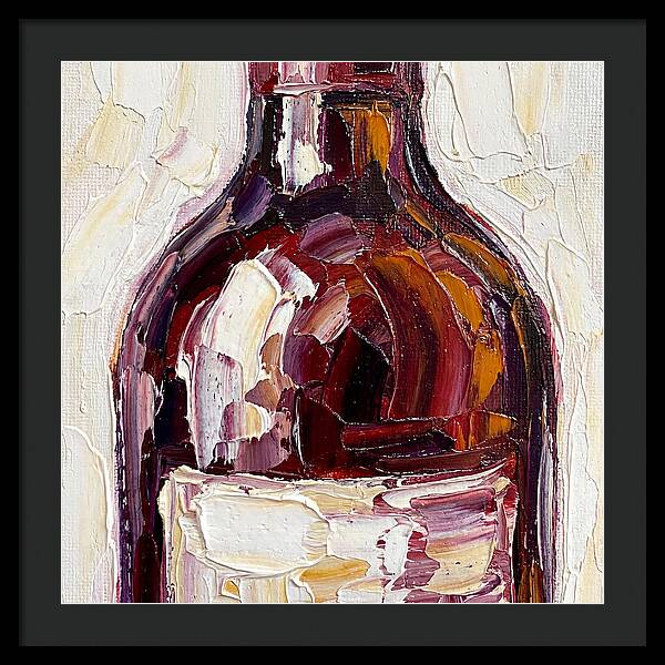 Wine Bottle In Palette Knife Style