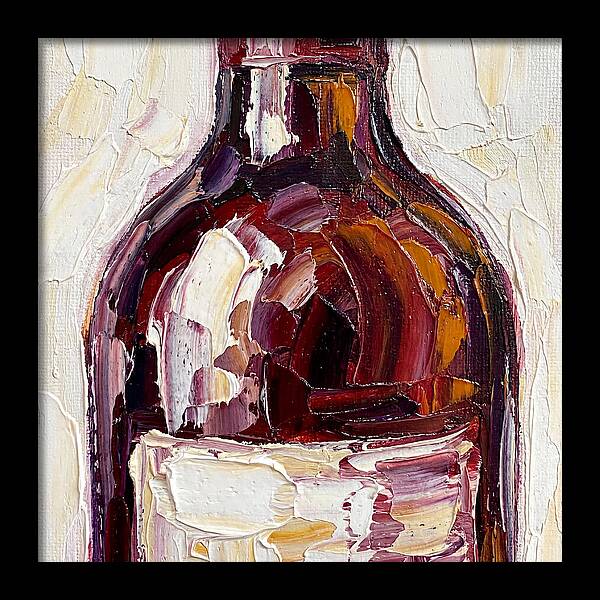Wine Bottle In Palette Knife Style