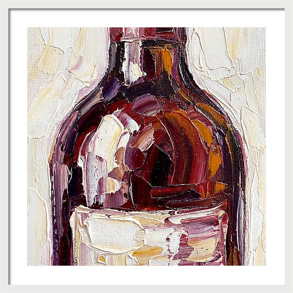Wine Bottle In Palette Knife Style