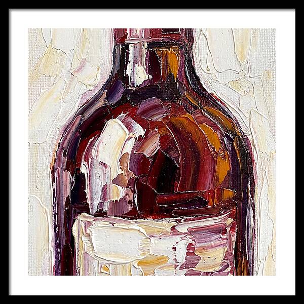 Wine Bottle In Palette Knife Style