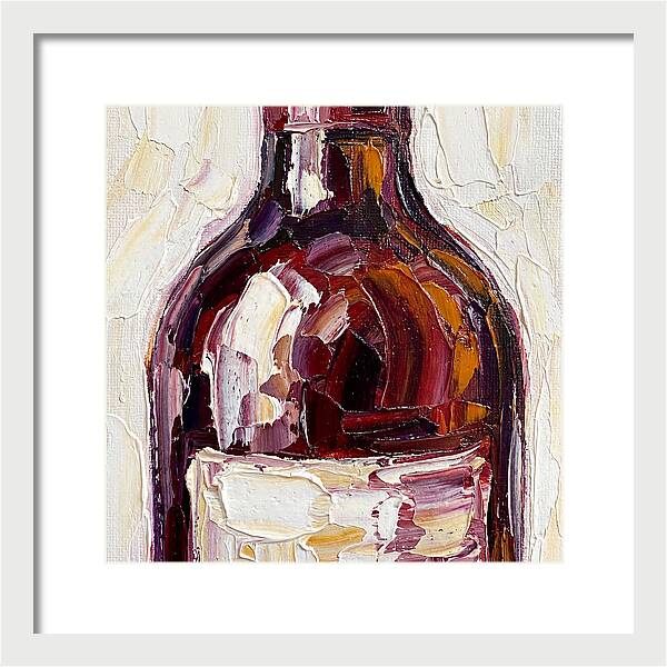 Wine Bottle In Palette Knife Style